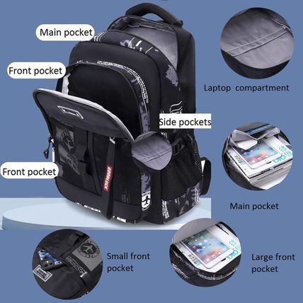 Boys Rolling Backpack Wheeled Backpack Kids School Bag with 6 Wheels Trolley Boo