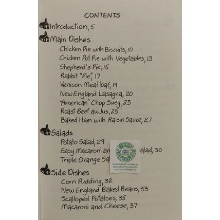 NEW ENGLAND CHURCH SUPPER FAVORITES by DIANNE BRULEIGH 1989 COOK BOOKLET