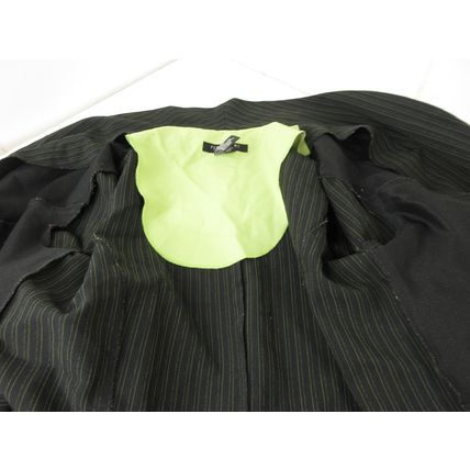Perceptions New York 3-Piece Pants Vest Suit Green Black Striped Business Sz 18