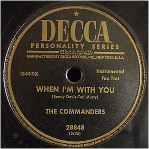 Decca 78 #28848 - "When I'm With You" & "Hors D'oeuvre" - The Commanders