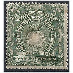 British East Africa 1890 SG19 5 Rupees Grey-Green Mounted Mint . .