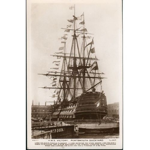 Vintage Mills & Co Ltd PC 1939 - H.M.S. Victory - Portsmouth Dockyard, Hampshire