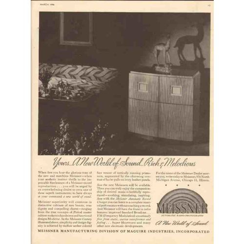 meissner mfg company 1946 world of sound radio phonograph vintage ad