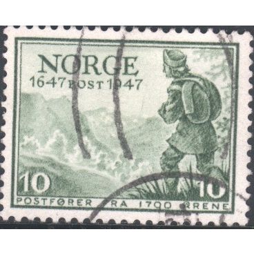 Norway 1947 - SG385 - 10ore green - Postal Peasant - used