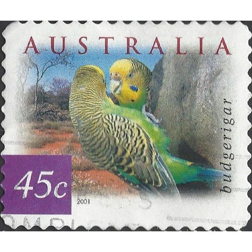 AUSTRALIA, BIRD, Budgerigar s/a, violet 2001, 45c, #3