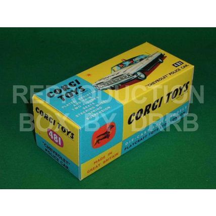 Corgi #481 Chevrolet Police Car - Reproduction Box by DRRB