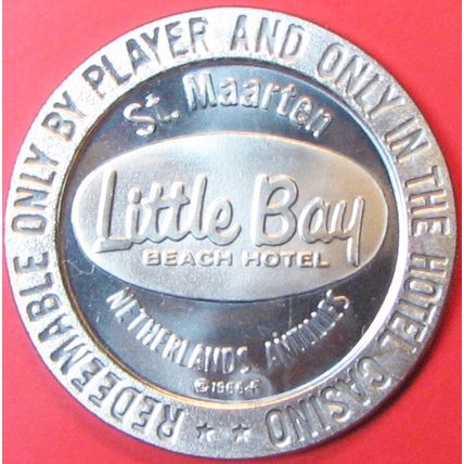 Little Bay. $1 Casino Token. St Maarten, N.A. 1966. J28.