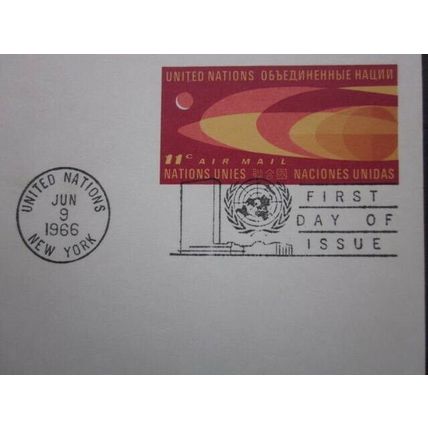 A1960's GROUP OF SEVEN UNITED NATIONS POSTAL CARDS WITH F.D.I. POSTMARKS.(02227)