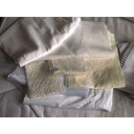 Fabric Offcuts - Various fabrics, lengths etc. White, Cream, Ivory. Approx 500g.