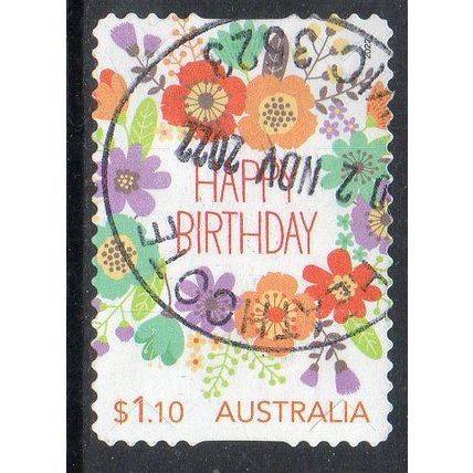 Australia 2022 Times to Cherish - Happy Birthday $1.10 s/a Used