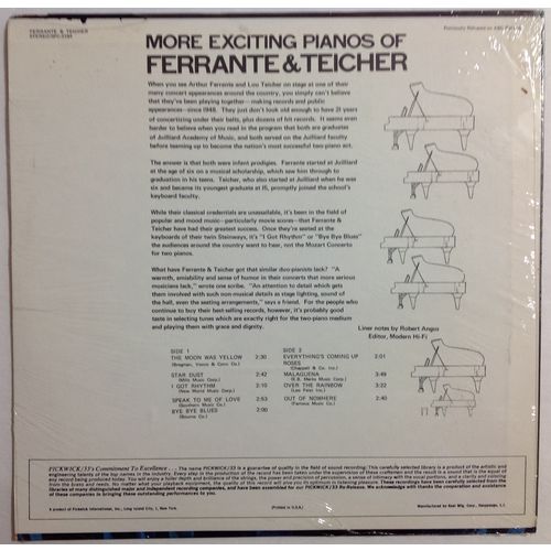 More Exciting Pianos Of Ferrante & Teicher - Pickwick SPC-3194 [vinyl LP]