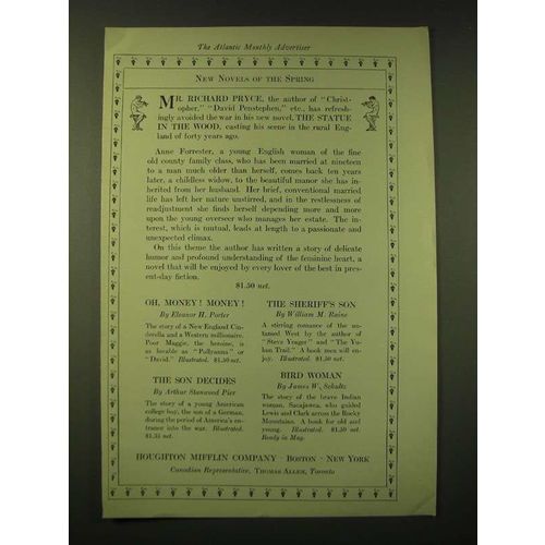 1918 Houghton Mifflin Company Ad - New Novels of the Spring