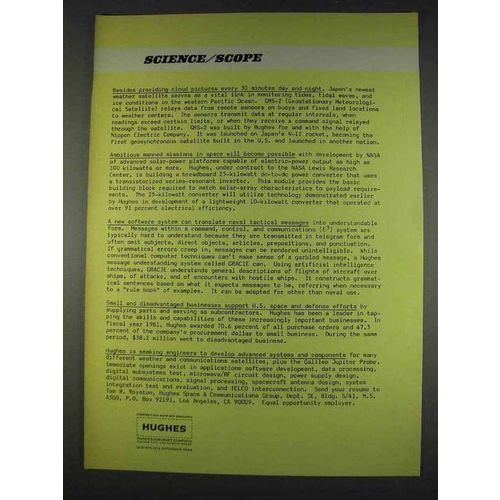 1982 Hughes Aircraft Ad - Providing Cloud Pictures