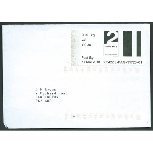 2010 2ND 'POST & GO' (MANCHESTER SPRING GARDENS) ON COVER (EBID4003)