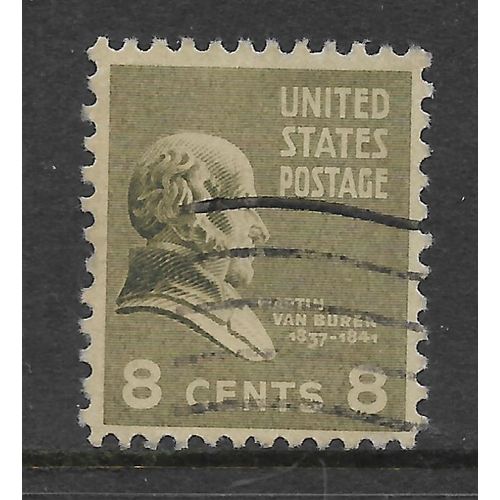 UNITED STATES AMERICA 1938 SG809 8c SAGE GREEN MARTIN BUREN FINE USED