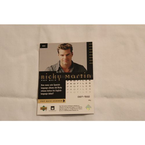 1999 Upper Deck Ricky Martin NUMBERED GOLD SCRIPT NO. 82 097/500