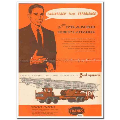CABOT SHOPS INC 1959 Franks Explorer engineered experience vintage ad