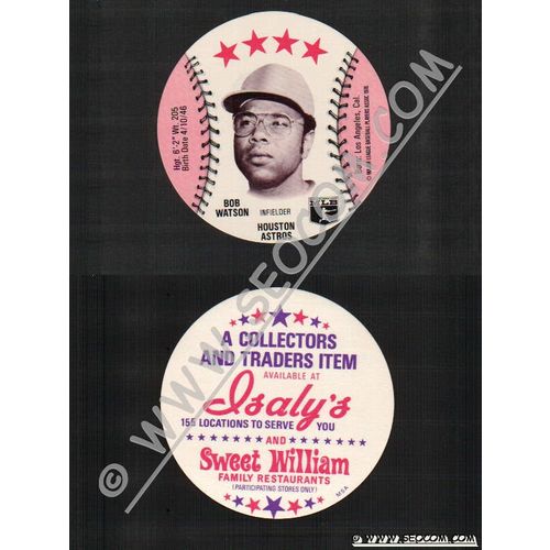 Sport Baseball Discs Name: Watson, Bob Infielder Houston Astros~742