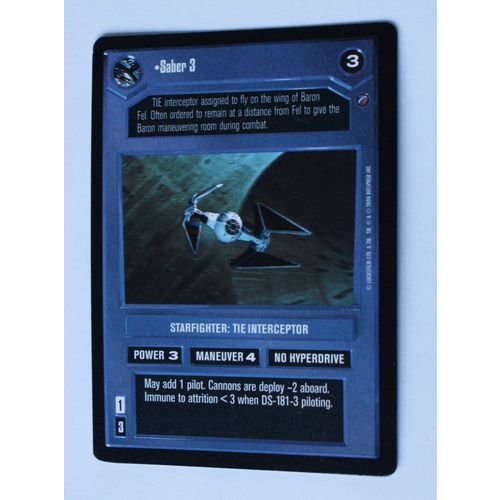 Star Wars CCG: Death Star II Limited # Saber 3 (A) dark 2000 decipher TIE