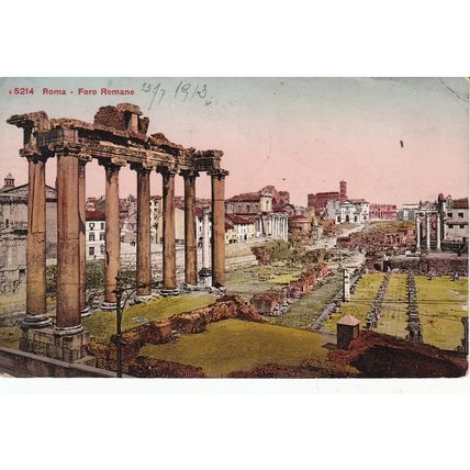 Rome The Forum Italy Postcard posted 1913 creased