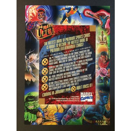 X-Men Ultra Trading Cards (1994) uncut promo sheet