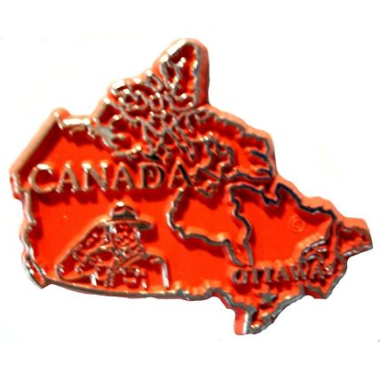 Canada the Country Map Red Fridge Magnet