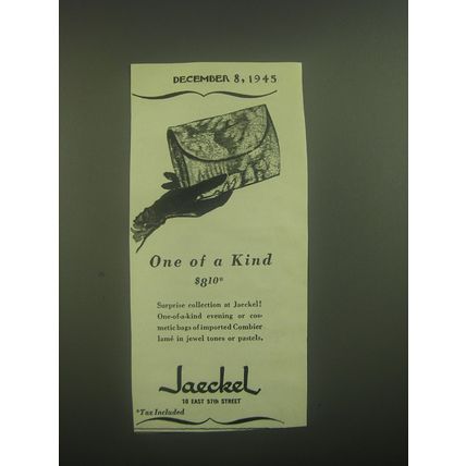 1945 Jaeckel Evening Bag Ad - One of a Kind