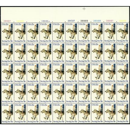 Seeing Eye Dog Sheet of Fifty 15 Cent Postage Stamps Scott 1787