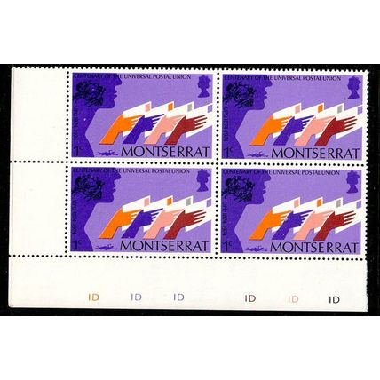 Montserrat 1974 Universal Postal Union Block of 4 x 1c MNH Stamps UPU