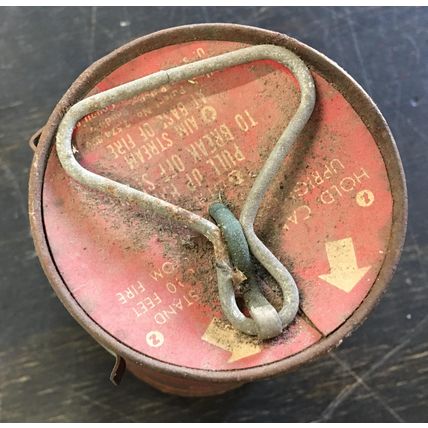 HERO Mini Fire Extinguisher Can with Wall Mount Clamp Vintage bostwick