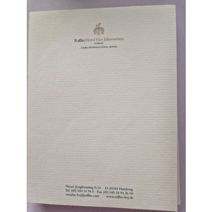 RAFFLES HOTEL VIER JAHRSZEITEN NOTEPAD