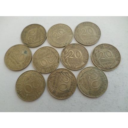 France - 30 - 20 centime coins - Dated 1963
