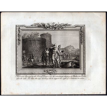 HYRCANUS BESIEGING THE FORT OF DAGON 1777 Jan Luyken ANTIQUE ETCHING