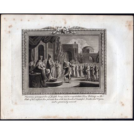HYRCANUS, YOUNGEST SON OF JOSEPH 1777 Cook - Jan Luyken ANTIQUE ETCHING