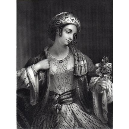 A SYRIAN MAID 1850 Henry William Pickersgill Samuel Sangster VICTORIAN ENGRAVING