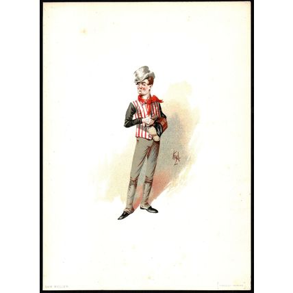 SAM WELLER 1889 JOSEPH CLAYTON CLARKE ‘KYD’ Pickwick Papers VICTORIAN CARTOON