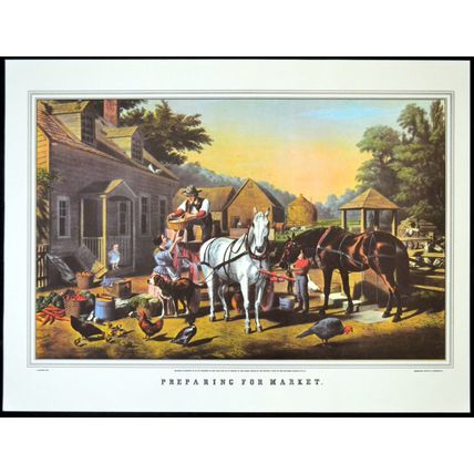 PREPARING FOR MARKET 1952 Louis Maurer - Nathaniel Currier PRINT