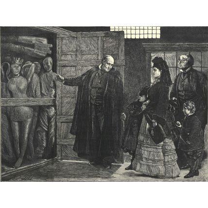 RAGGED REGIMENT - WAXWORK EFFIGIES 1872 James Dromgole Linton ANTIQUE ENGRAVING