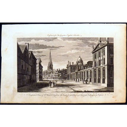 PERSPECTIVE VIEW OF ST. MARY’S CHURCH, ALL SOULS, UNIVERSITY 1771 ENGRAVING