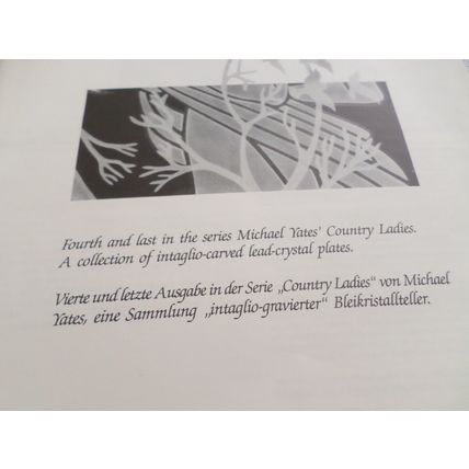 MICHAEL YATES - COUNTRY LADIES - LAUREL - MORGANTOWN - LEAD CRYSTAL PLATE -BOXED