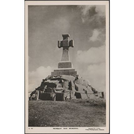 Newquay War Memorial, Cornwall, c.1950 - George Ellis RP Postcard