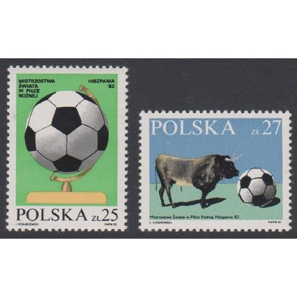 Poland World Cup Football Championship Spain 2v 1982 MNH SG#2815-2816