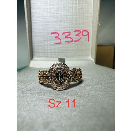 Ring Bomb Party Sz11 RBP Radiant Gem W/Surrounding Accents & Yellow Gold P Band
