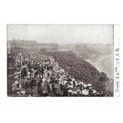 Scarborough, Church Parade, Yorkshire, Postcard.