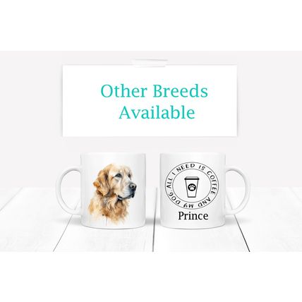Golden Retriever - Printed Ceramic 11oz Mug - Free Personalisation Available