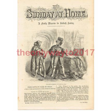 Troopers Search for Heretical Books, Italy, Victorian Art, Illustration, 1862