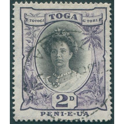 Tonga 1942 2d black & purple Die II SG76 used