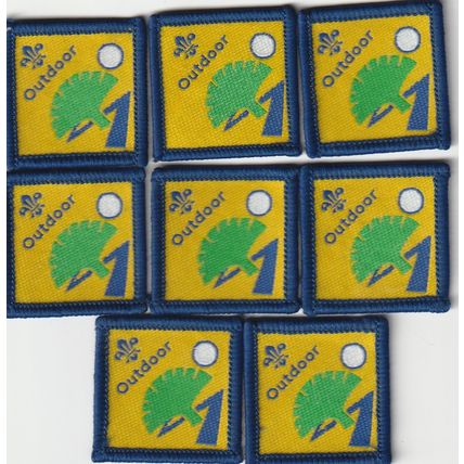 Scout Badges - 8 x Beaver Outdoor Challenge - 2000's - Black Backs (PFO)
