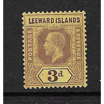 LEEWARD ISLAND GEORGE V WATERMARK MULTI-CROWN CA 3d MINT HINGED SG51
