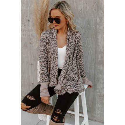 Leopard Leopard Open Front Cardigan